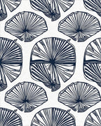 Fan Outline Botanical Pattern Rug - Cutout View