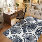 Fan Outline Botanical Pattern Rug - Office View