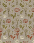 Farmhouse Rooster Windmill Haystack Collage Rug - Cutout View