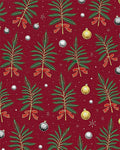Festive Green Fir Tree Holiday Design Rug - Cutout View