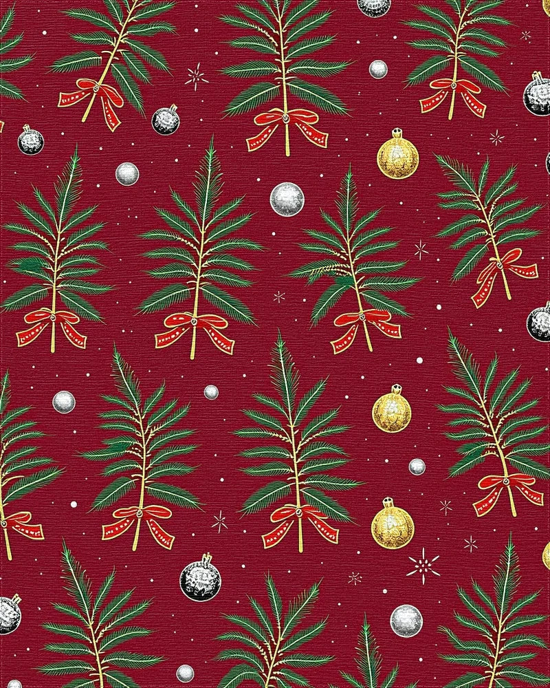 Festive Green Fir Tree Holiday Design Rug - Cutout View