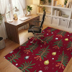 Festive Green Fir Tree Holiday Design Rug Office View