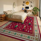 Festive Nutcracker Soldier Pattern Rug - Bedroom View
