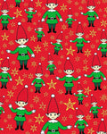Festive Red Elf Star Shower Rug - Cutout View