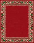 Festive Red Holly Border Design Rug - Cutout View