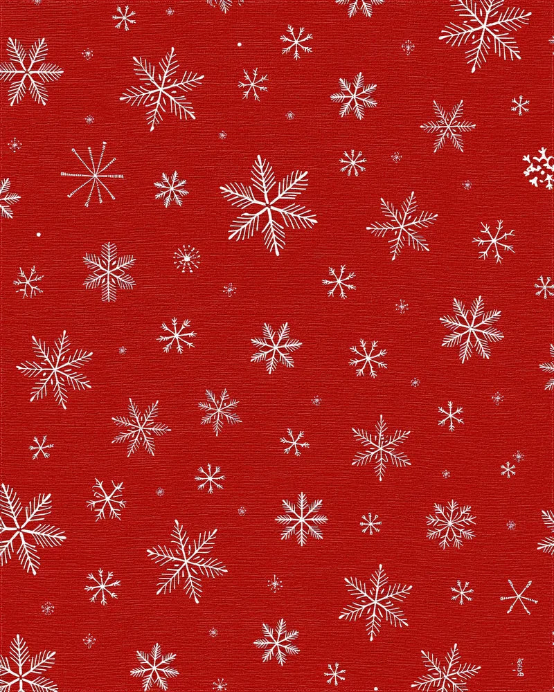 Festive Red Snowflake Scatter Rug - Cutout View