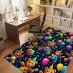 Festive Teddy Bear Party Balloon Guitar Rug Office View