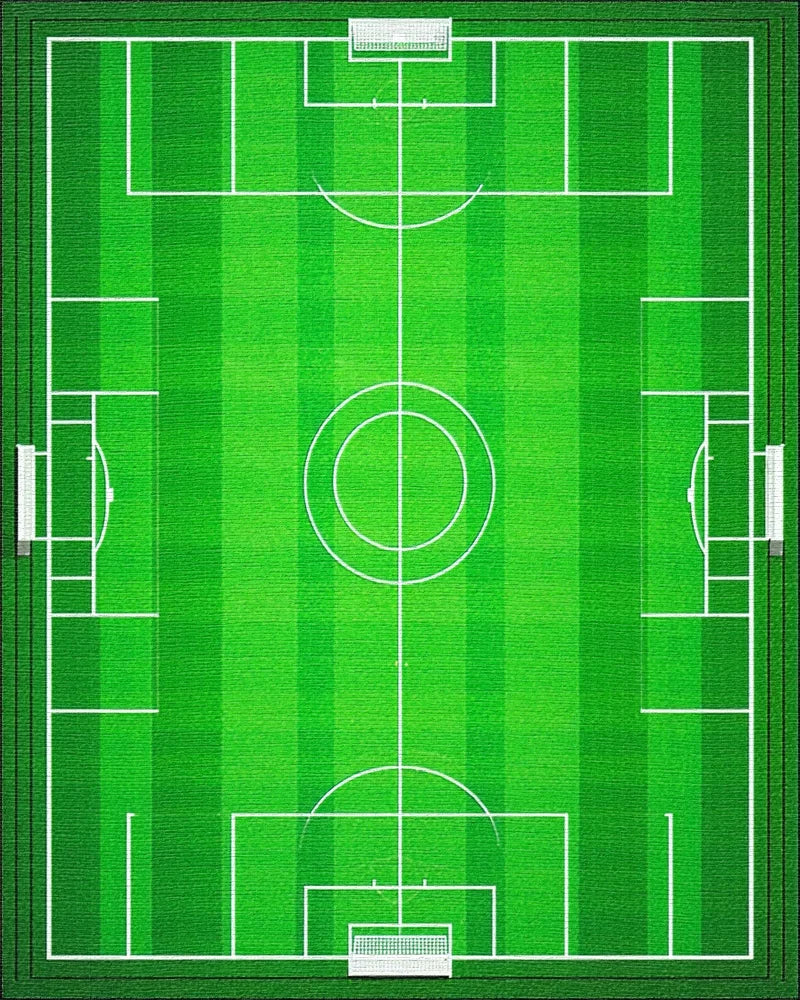 Field Green White Striped Lines Rug - Cutout View