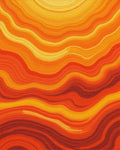Fiery Wavy Stripes Design Rug - Cutout View