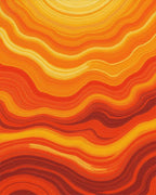Fiery Wavy Stripes Design Rug - Cutout View