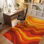 Fiery Wavy Stripes Design Rug Office View