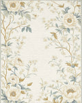Floral Blossom Vine Pattern Rug - Cutout View