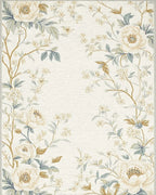 Floral Blossom Vine Pattern Rug - Cutout View