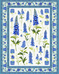 Floral Blue Lavender Pattern Design Rug - Cutout View