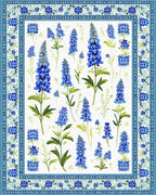 Floral Blue Lavender Pattern Design Rug - Cutout View