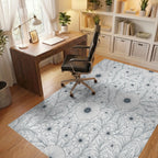 Floral Botanical Line Art Design Rug Office View