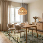 Floral Branches With Cream Blooms Rug Dining Room View