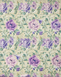 Floral Print Lavender and Beige Rug - Cutout View