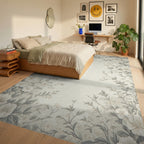 Floral Vine Botanical Pattern Design Rug Bedroom View