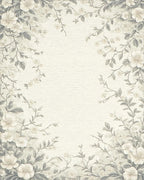 Floral Vine Botanical Pattern Design Rug - Cutout View