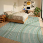 Flowing Swirls Pattern Rug Bedroom View