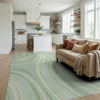Flowing Swirls Pattern Rug Living Room View