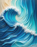 Foamy Curling Blue Teal Rug - Cutout View