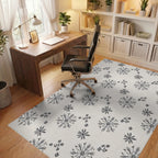 Folk Snowflakes And Buds Pattern Rug - Office View