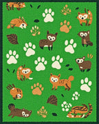 Forest Friends Paw Print Medley Rug - Cutout View
