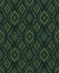 Forest Green Diamond Leaf Medallion Rug - Cutout View