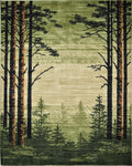 Forest Landscape Tall Pine Trees Rug - Cutout View