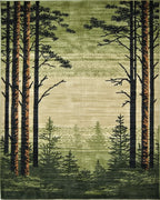 Forest Landscape Tall Pine Trees Rug - Cutout View