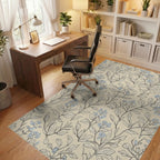 Forget Me Not Botanical Sketch Rug Office View