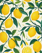 Fresh Lemon Branch Pattern Rug - Cutout View