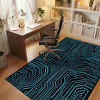 Futuristic Circuit Board Abstract Pattern Rug - Office View