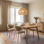 Gentle Pink Stripe Gradient Rug - Dining Room View