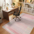 Gentle Pink Stripe Gradient Rug - Office View