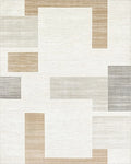 Geometric Blocks Neutral Palette Rug - Cutout View