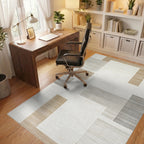 Geometric Blocks Neutral Palette Rug - Office View