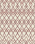 Geometric Crimson Diamond Repeat Rug - Cutout View