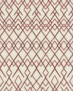 Geometric Crimson Diamond Repeat Rug - Cutout View