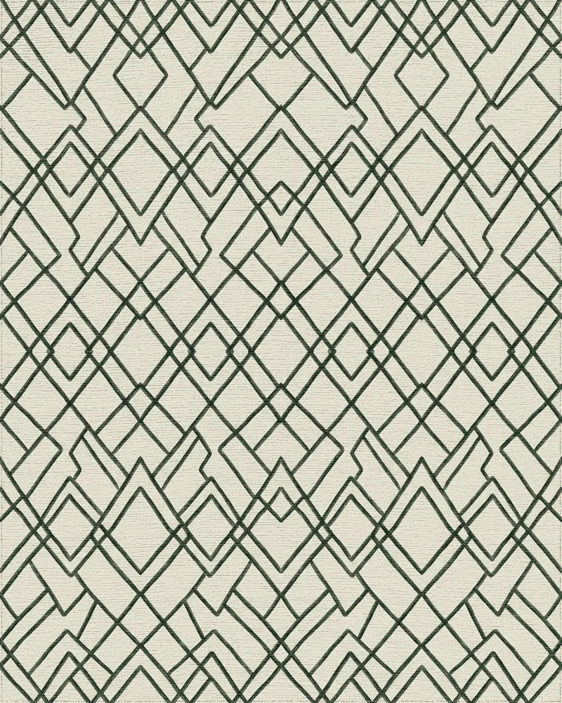 Geometric Diamond Lattice Rug - Cutout View