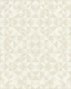 Geometric Diamond Textured Cream Rug - Cutout View