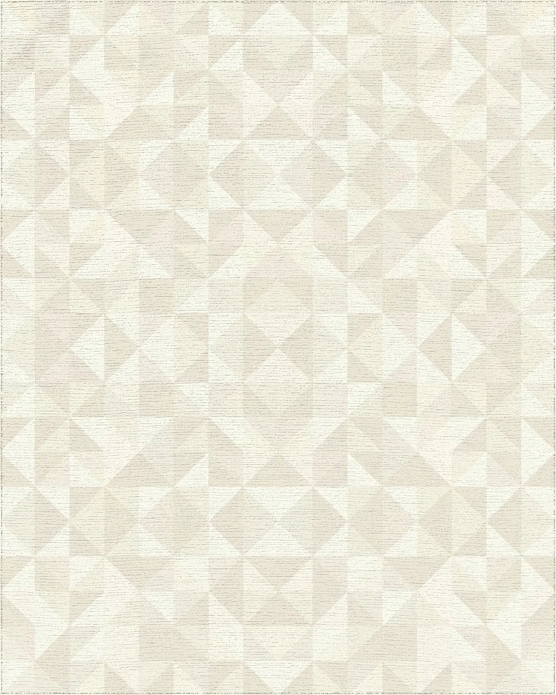 Geometric Diamond Textured Cream Rug - Cutout View