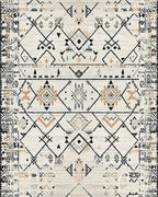 Geometric Diamond Tribal Neutral Rug - Cutout View