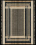 Geometric Earth Tone Striped Rectangles Rug - Cutout View