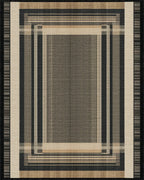 Geometric Earth Tone Striped Rectangles Rug - Cutout View