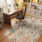 Geometric Earthy Tone Tribal Rug Office View