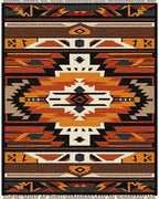 Geometric Native American Sunburst Rug - Cutout View