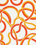 Geometric Orange Yellow Interlocking Loops Rug - Cutout View
